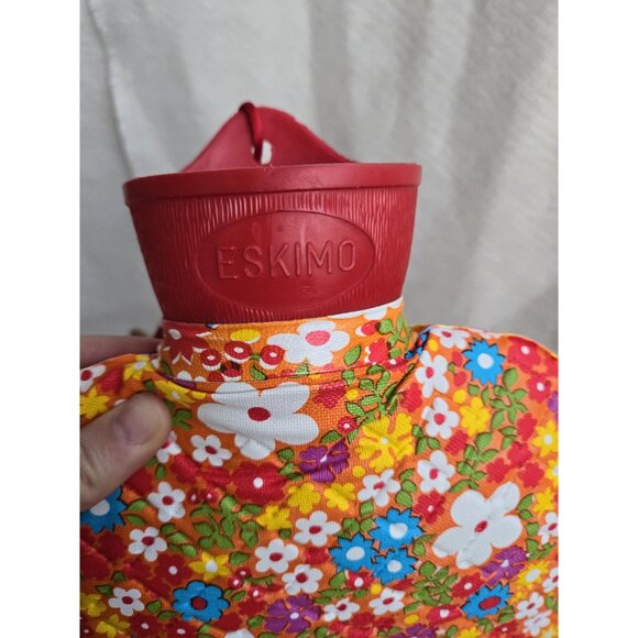 Floral Vintage Hot Water Bottle W Retro Flower Power Cozy Eskimo Brand W Germany - Picture 3 of 6